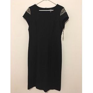 Alfani Ponte Dress Embellished Sleeves 10 NWT